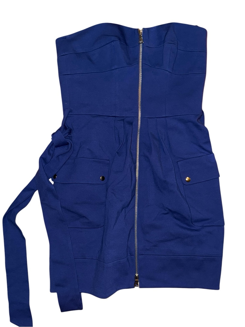 cynthia steffe full front zip blue mini dress size 6 perfect Preloved condition